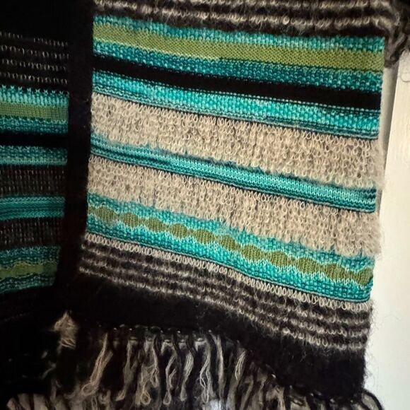 Vintage M Missoni black lightweight sweater cardigan with teal accents US 2 - Picture 7 of 16